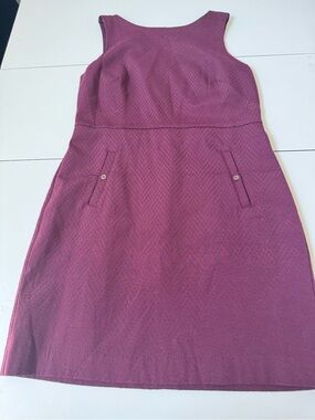 Banana Republic Plum Textured Sleeveless Shift Dress